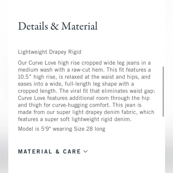 Abercrombie & Fitch - Curve Love High Rise Cropped Wide Leg Jeans - Picture 6 of 9